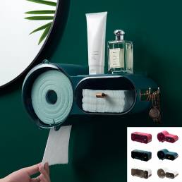 Portarrollos de papel higiénico montado en la pared Cuarto de baño Tissue Caja Dispensador Impermeable