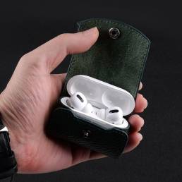 Melkco Luxury Portable Leather Wireless Bluetooth Auricular Cubierta de almacenamiento con Llavero para Apple Airpods Pr