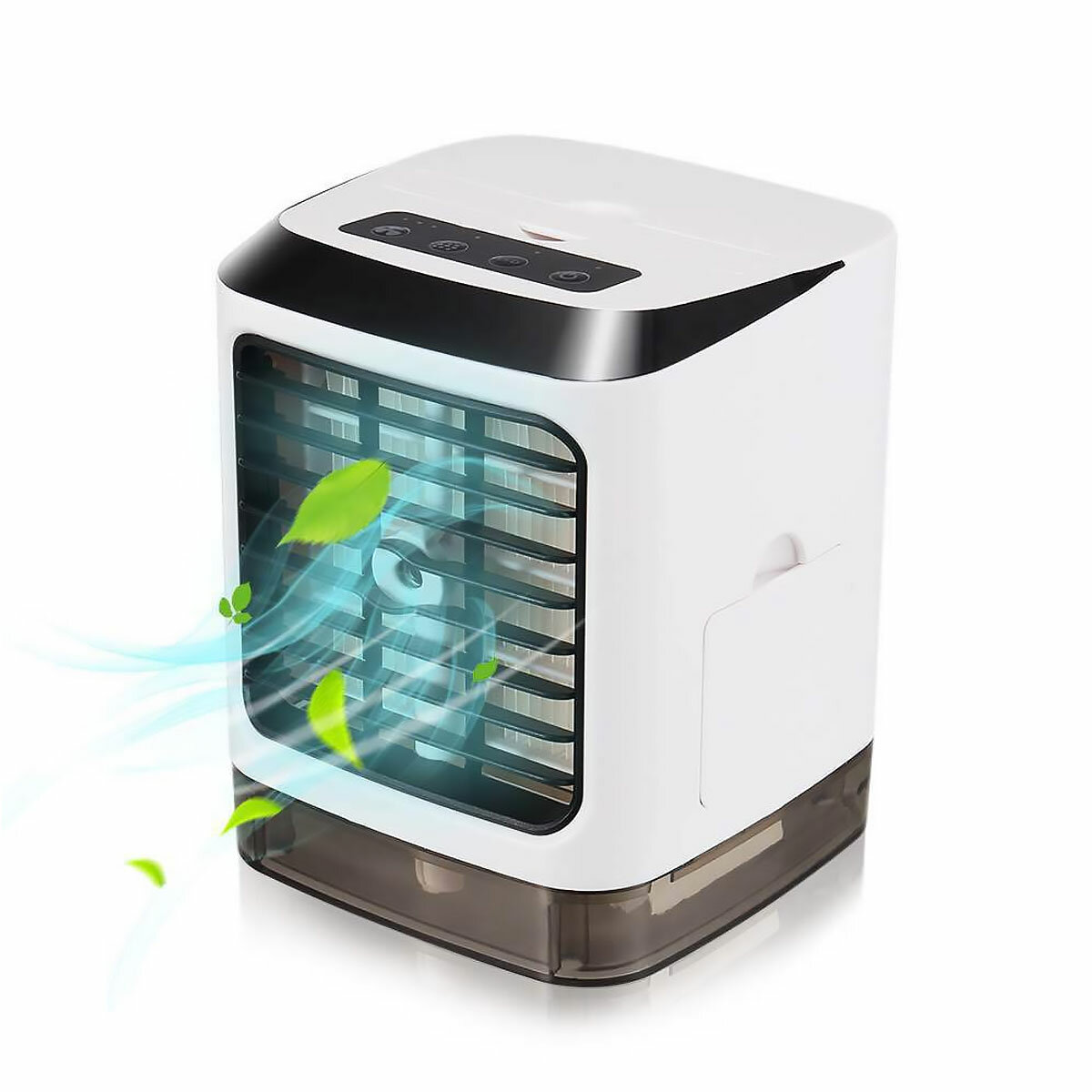 Ventilador de aire acondicionado USB 4 en 1 Humidificador de refrigeración portátil Mini enfriador de escritorio LED Luz