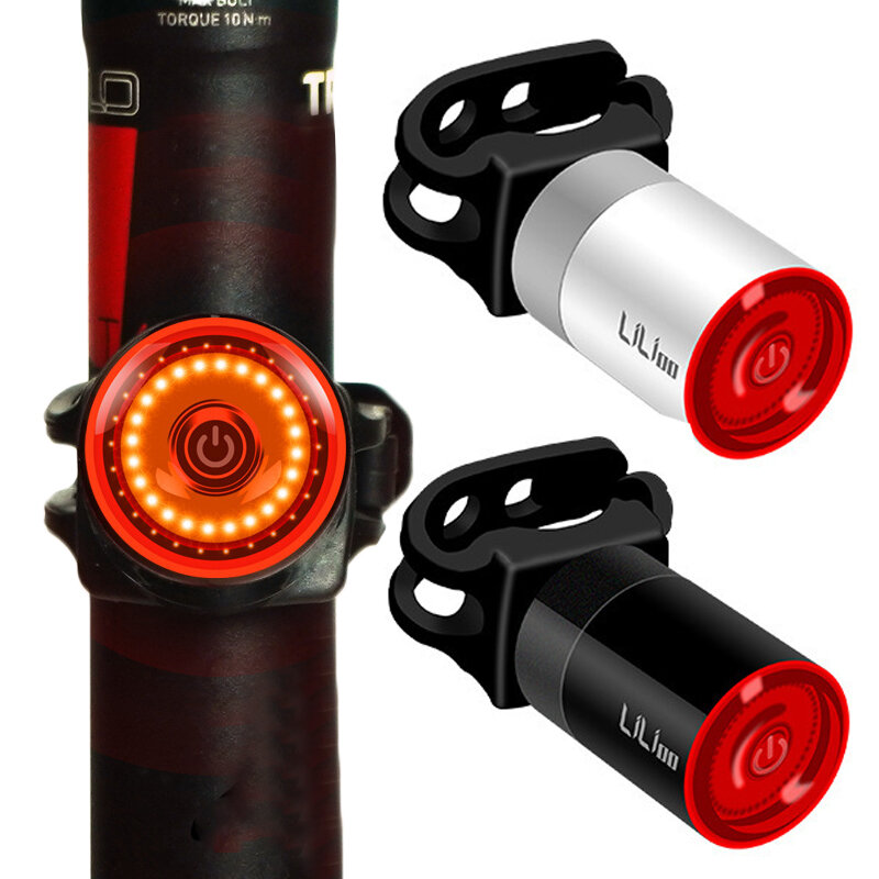 XANES® Bicicleta Luces traseras de freno inteligentes Múltiples modos de iluminación Carga USB LED Advertencia Lámpara F