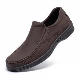Menico Menico Zapatos casuales de negocios de cuero de microfibra con costuras hechas a mano Soft