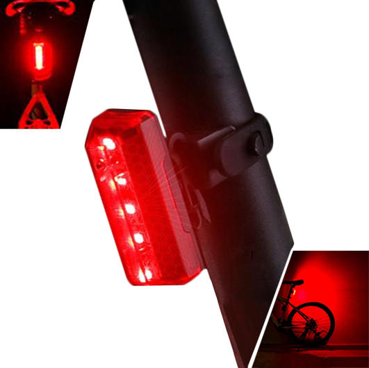 XANES TL10 5 LED 5 modos luz de cola de bicicleta Impermeable carga de USB luz trasera de bicicleta reflectante