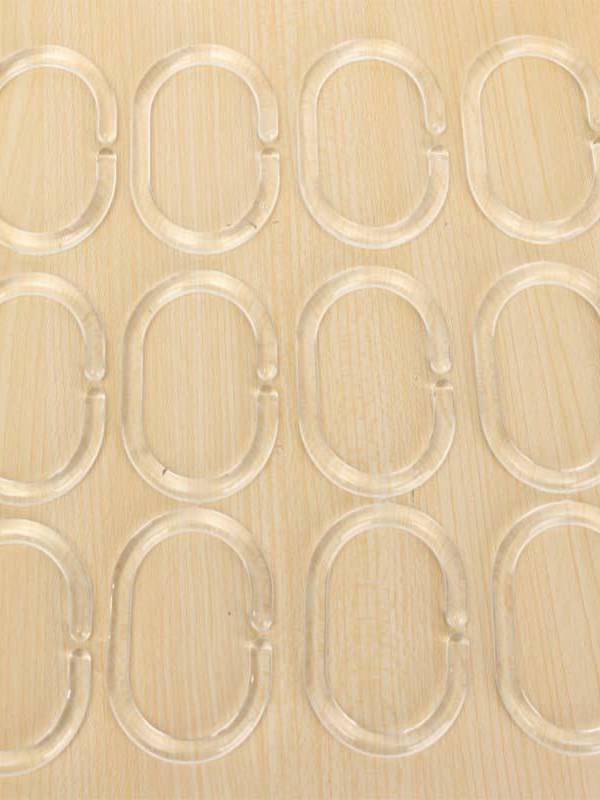 12pcs ganchos de cortina de ducha de plástico Cuarto de baño anillos de cortina de ducha gancho de la forma deformable