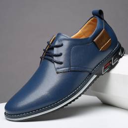 Zapatos casuales de negocios antideslizantes de cuero de microfibra para hombres