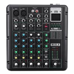 6 canales bluetooth DJ HD Mic Audio Mixer Control LED Digital Pantalla Transmisión de música con interfaz USB