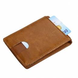 Hombres o Mujer RFID Piel Genuina Titular de la tarjeta Wallet