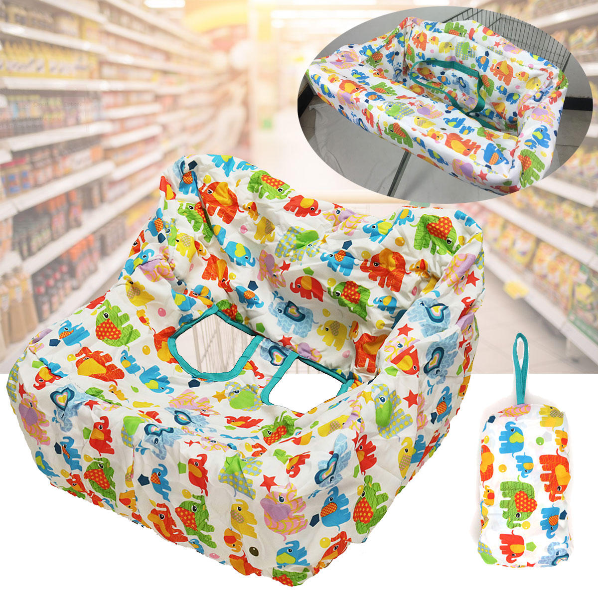 La silla del asiento del carro de la compra portátil del viaje del bebé geométrico cubre la estera protectora