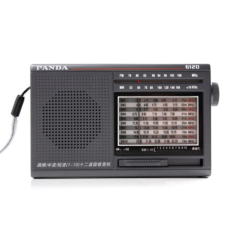 Panda 6120 FM MW SW Radio Reproductor de música con altavoz portátil retro Radio