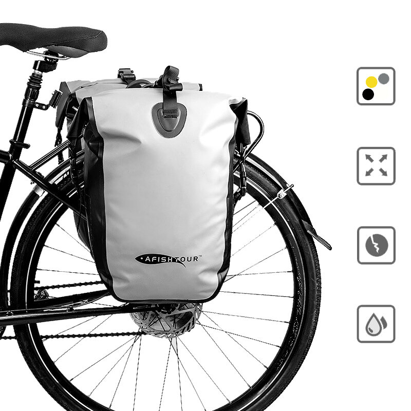 AFISHTOUR Asiento trasero de bicicleta plegable 15-25L Bolsa Impermeable Lados de ciclismo Bolsa Tija de sillín Bolsa MT