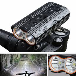 XANES DL06 1200LM 2xml-T6 150° Luz de inundación Grande 6000mAh Luz de Bicicleta de 4 Modos USB Recargable