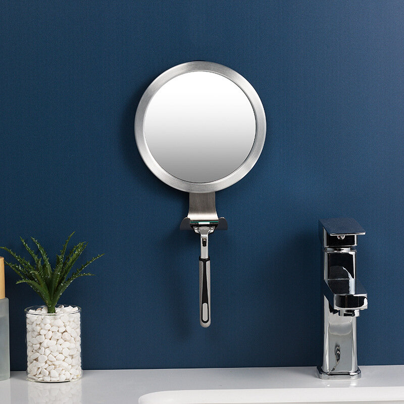 Espejo antivaho de baño Potente ventosa Espejos de ducha de baño Espejo de afeitar para hombre con soporte para afeitado