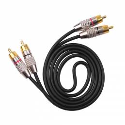Cable de audio y video estéreo con enchufe macho 2RCA a 2RCA para amplificadores de altavoces de DVD Karaoke