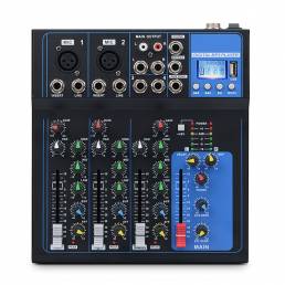 Bakeey 4 canales bluetooth DJ Mic USB Drive Play Ajuste de ecualización Audio Mixer Contrl LED Digital Pantalla Music St