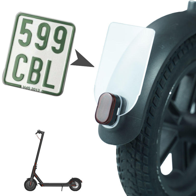 Licencia de advertencia de seguridad a prueba de golpes BIKIGHT Placa para M365 Pro Licencia de cola trasera de scooter