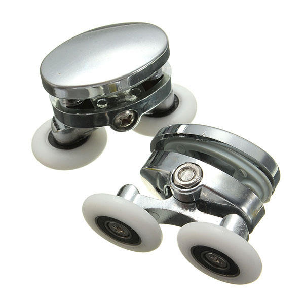 2Pcs 25mm rodillos de la puerta de ducha aleación de zinc Cuarto de baño accesorios de la rueda de hardware de vidrio