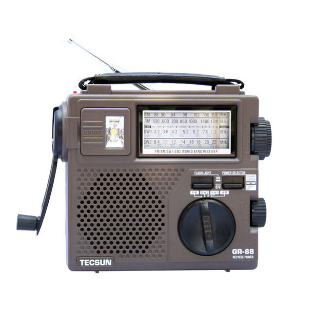 TECSUN GR-88 Digital Radio Receptor Luz de emergencia Radio Dynamo Radio con altavoz incorporado