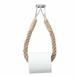 Soporte para rollo de papel vendimia Toalla Yute colgante Cuerda Soporte para papel higiénico de montaje en pared
