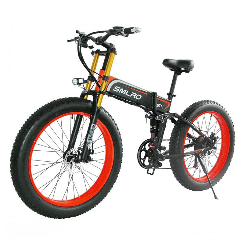 SMLRO S11PLUS 48V 13Ah 750W 26in neumático gordo bicicleta ciclomotor eléctrica plegable 35 km / h bicicleta eléctrica d