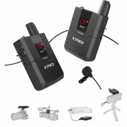 SYNCO WMic-T1 Wireless Lavalier Micrófono System Lapel Video Mic 16 canales Max 50m Alcance de transmisión para Cámara y