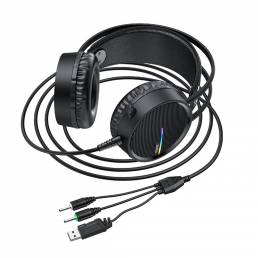 HOCO W100 Auriculares portátiles con cable para juegos Auriculares deportivos estéreo con micrófono y micrófono con micr