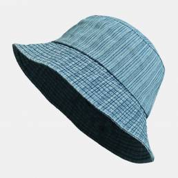 Rayas de mezclilla unisex Patrón Cubo de sombrilla de viaje informal Sombrero