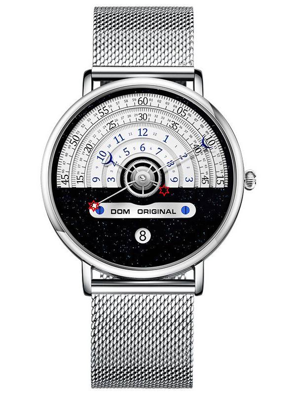 DOM M-1288 Creative Fashion Men Watch 3ATM Impermeable Unique Dial Casual Reloj de cuarzo