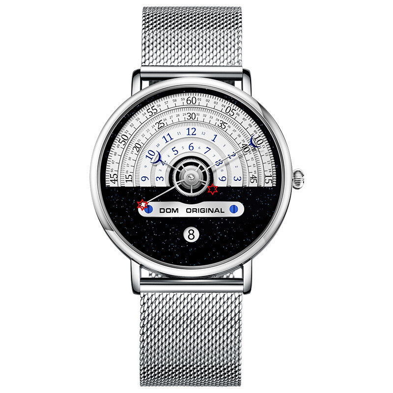 DOM M-1288 Creative Fashion Men Watch 3ATM Impermeable Unique Dial Casual Reloj de cuarzo