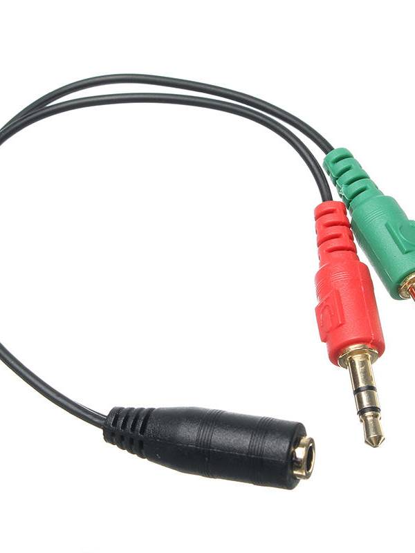 3.5mm hembra a 2 se doblan el cable masculino del divisor del Mic del auricular de 3.5mm para el ordenador portátil de l