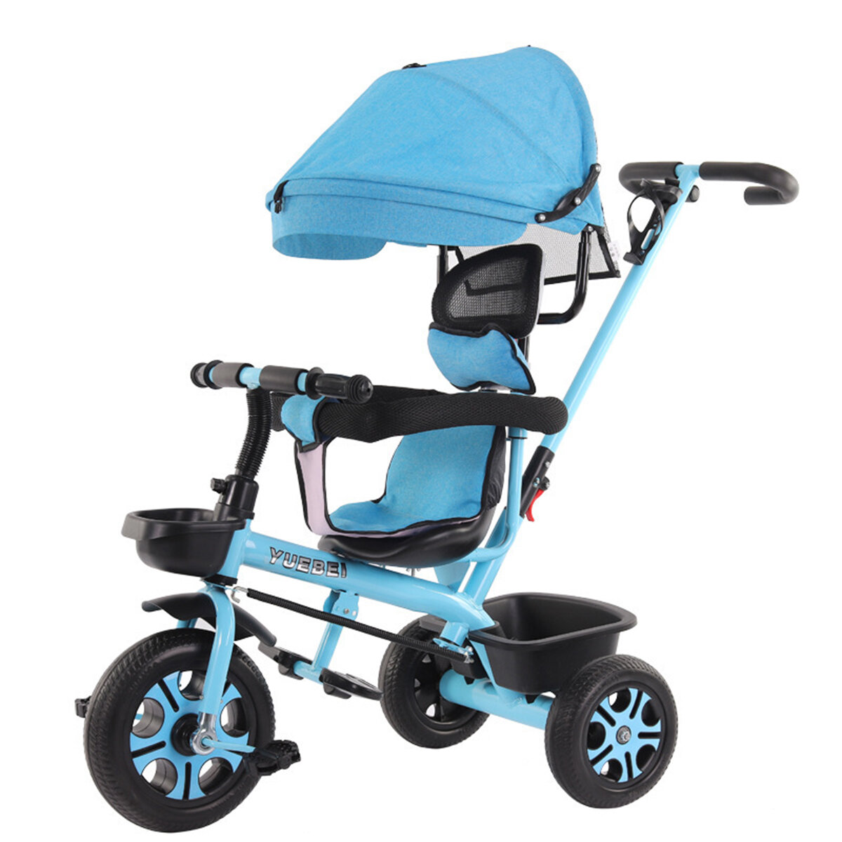 4 en 1 bicicleta plegable ajustable para cochecito de bebé para niños Bicicleta de 3 ruedas Trike Push Bike