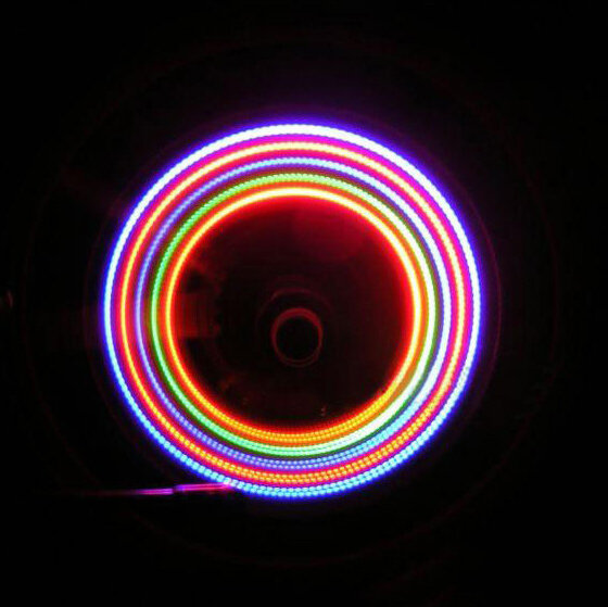 XANES WL05 20PCS 5 LED 7 modos bicicleta Colorful luz de la rueda boquilla luz del rayo