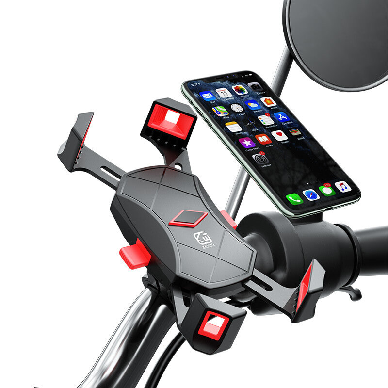 4.7-6.5 pulgadas Soporte para teléfono para bicicleta a prueba de golpes ajustable GPS Soporte para clip para teléfono M