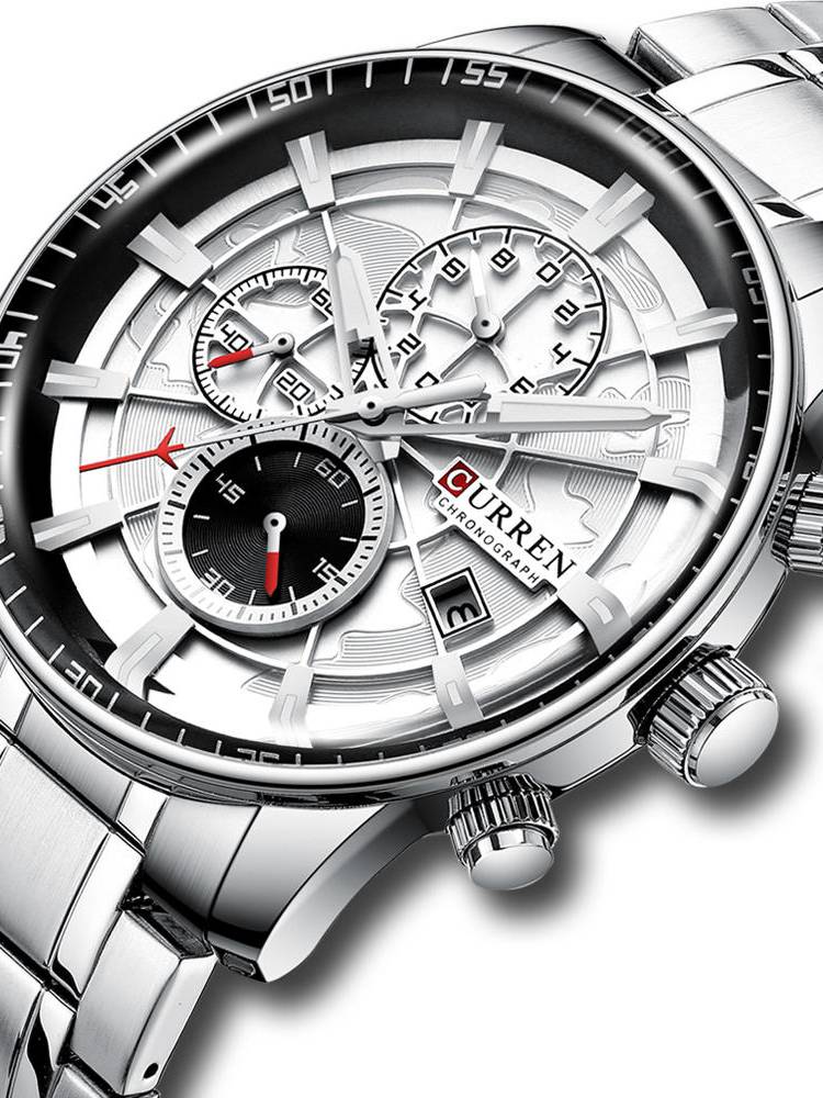 CURREN 8362 Full Steel Business Style Reloj de pulsera para hombre Luminoso Pantalla Reloj de cuarzo
