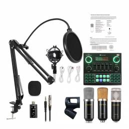 Green Audio GAM-800X Recordio Condenser Micrófono Set Studio Micrófono Soporte para mezclador de audio Grabación Micrófo