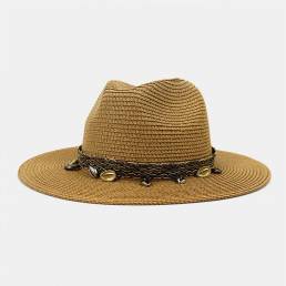 Protector solar unisex Travel Playa Sun Sombrero Elegante Seaside Wide Brim Jazz Sombrero Straw Sombrero
