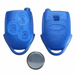 3 botones azul Control remoto llavero Caso con batería para Ford Transit MK7