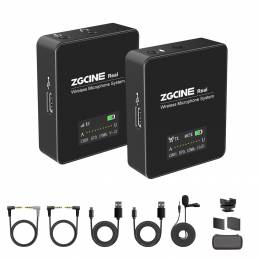 ZZGCINE GO 1V1 UHF Inalámbrico Lavalier Lapel Micrófono Sistema con transmisor y Receptor para Smartphones Cámara