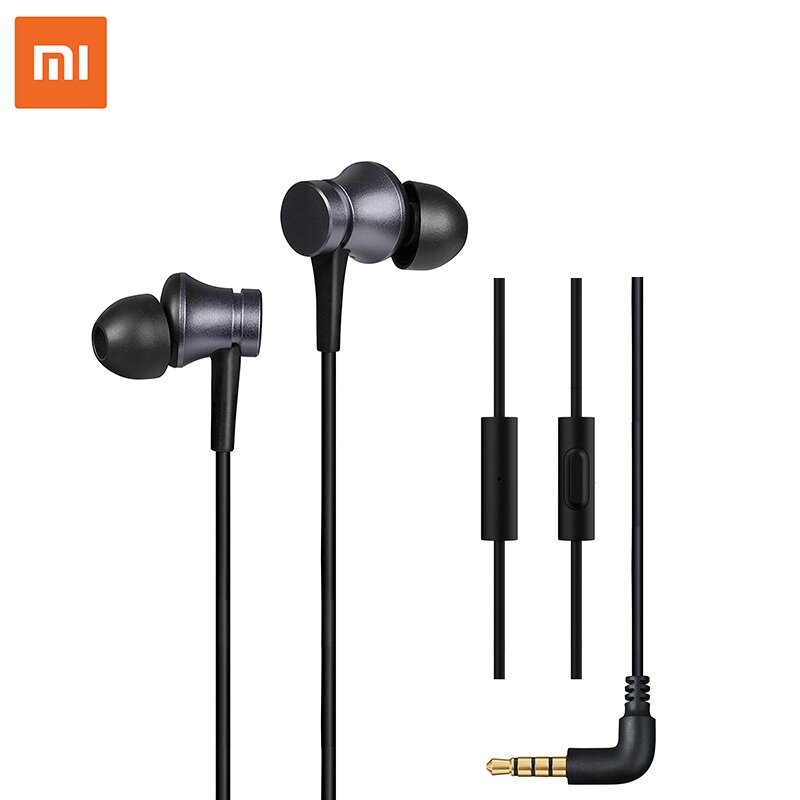 Original Xiaomi Auricular Auriculares de 3.5 mm Piston In-Ear Control con cable Deep Bass Auricular Auriculares con micr