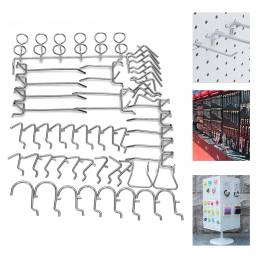 50 piezas de tablero perforado Pantalla Kit de surtido de ganchos Organizador de tiendas herramientas