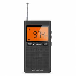 Portátil Digital Pantalla Altavoz externo Dual Banda Mini AM FM Weather Radio Alarma de reproducción estéreo Reloj