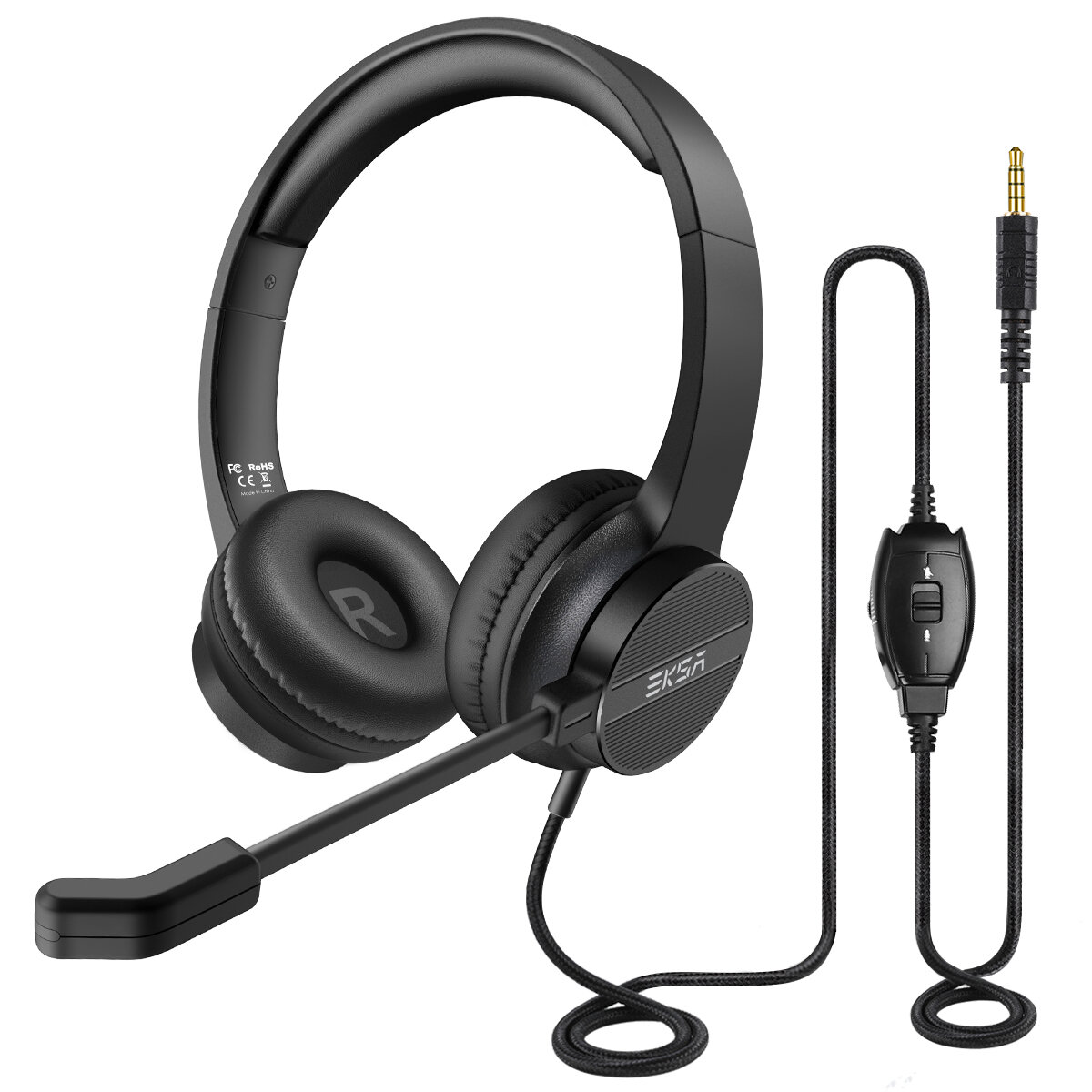 EKSA H12 3.5 mm con cable Auriculares con Micrófono Auriculares para juegos en la oreja Gamer para PC / PS4 / Centro de