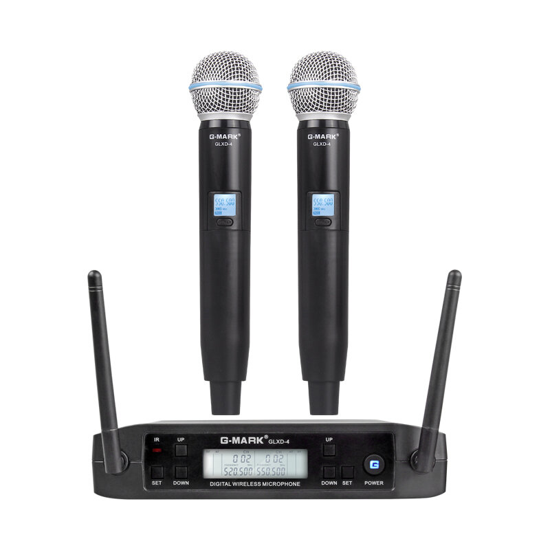 Bakeey GLXD4 Wireless Micrófono UHF Dynamic Handheld Micrófono de frecuencia automática Micrófono para Kraoke Speech Par