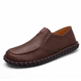 Hombres Soft Zapatos planos transpirables Casual al aire libre Slip de cuero en Oxfords