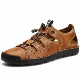 Hombres Piel Genuina Hollow Out Soft Zapatos casuales