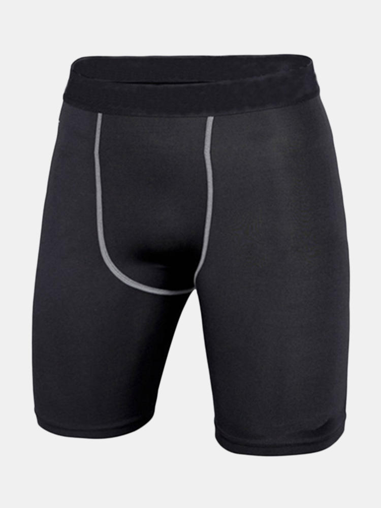 Pantalones cortos ajustados deportivos para hombre Aptitud Entrenamiento Delgado Pantalones