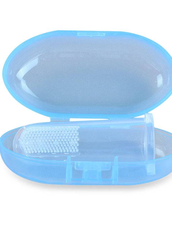 Houseeker Cepillos de dientes para bebés Cepillo de dientes de silicona + Caja para niños Dientes transparentes Soft Sil