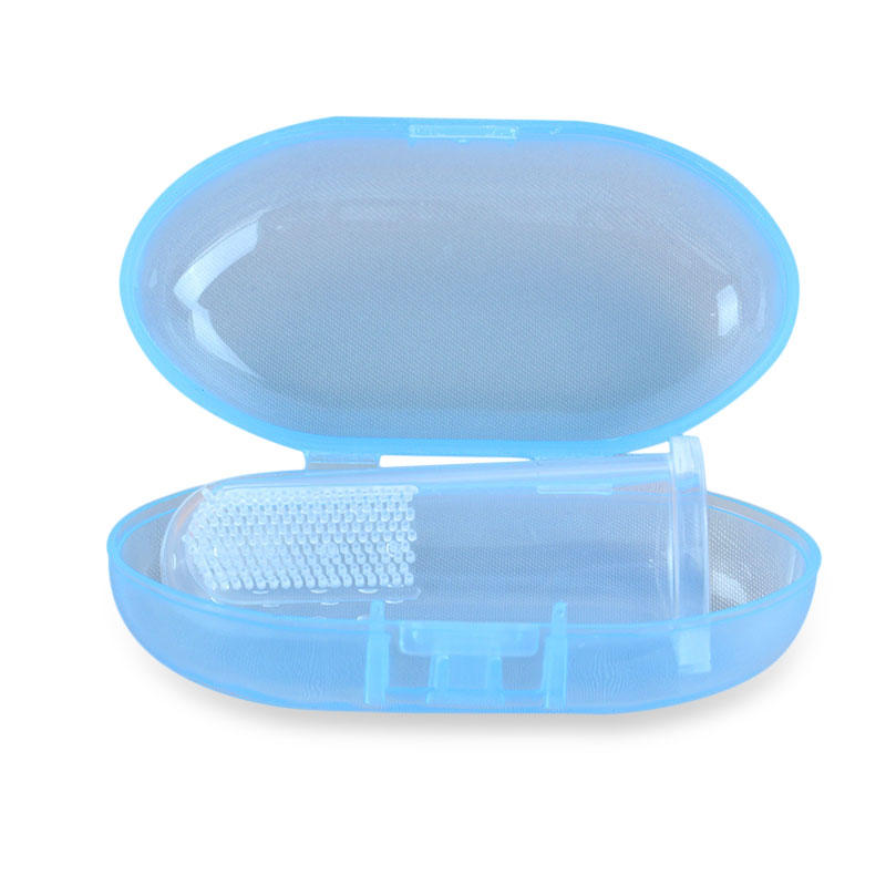 Houseeker Cepillos de dientes para bebés Cepillo de dientes de silicona + Caja para niños Dientes transparentes Soft Sil