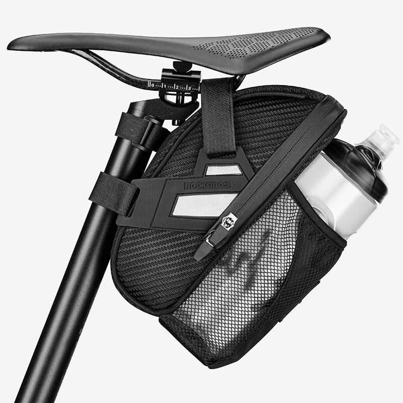 Sillín ROCKBROS C35 Bolsa doble cremallera reflectante cola de agua de gran capacidad Bolsa botella de bolsillo para bic