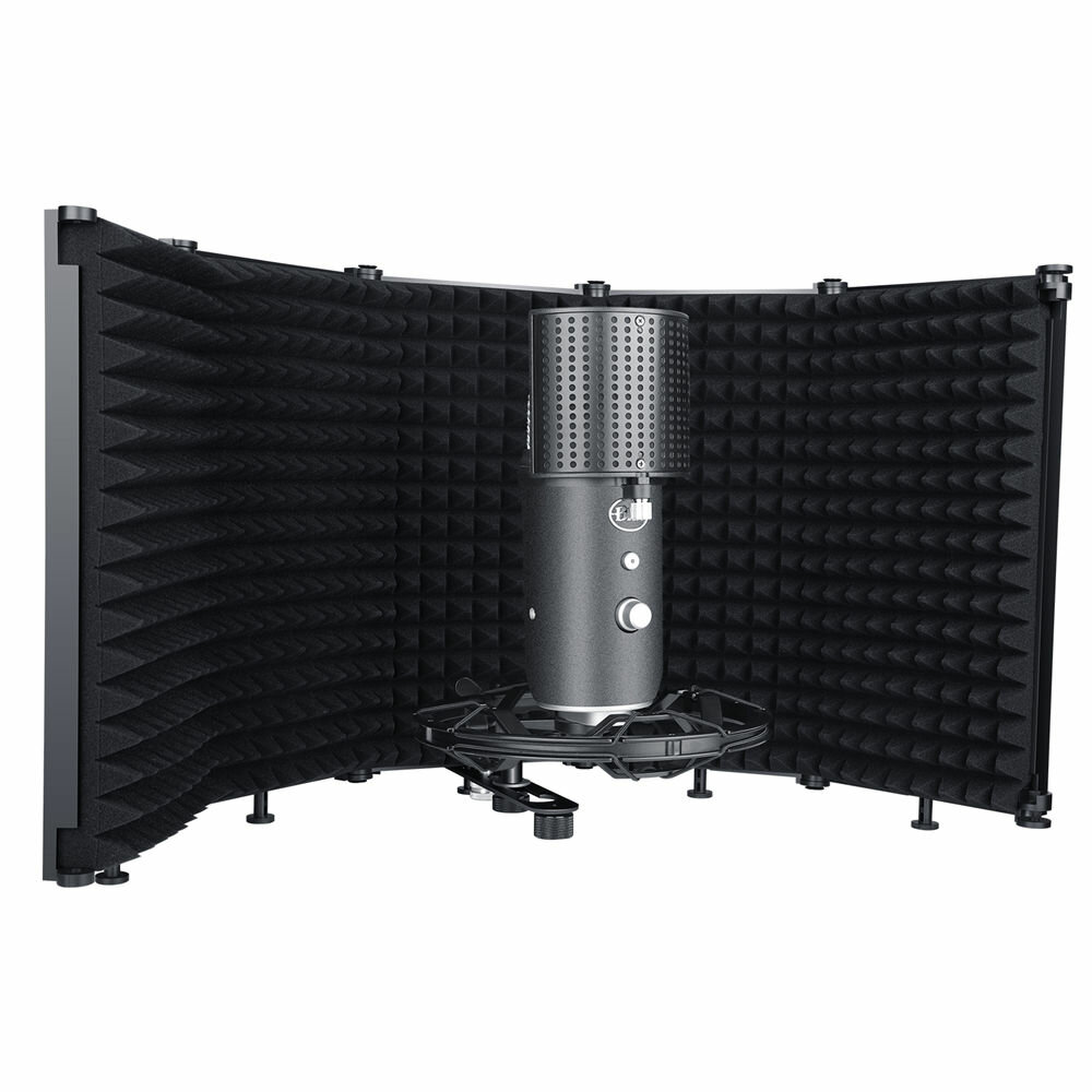 Protector de aislamiento de micrófono Bakeey Pantalla de viento de 5 paneles plegable Espuma absorbente de alta densidad