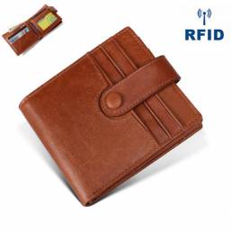 RFIDPielGenuinaantimagnético12ranuras para tarjetas Monedero