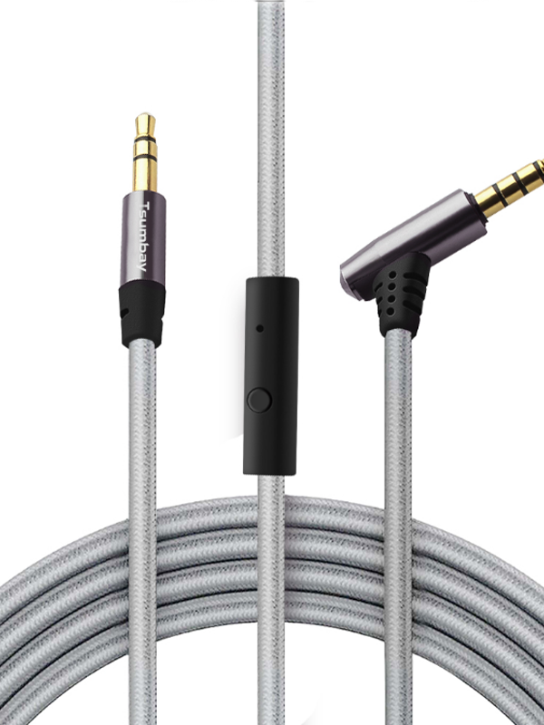 Tsumbay 1M Cable AUX de 3.5 mm Conector macho a macho Cable de audio con cable en línea Control remoto Micrófono para Au